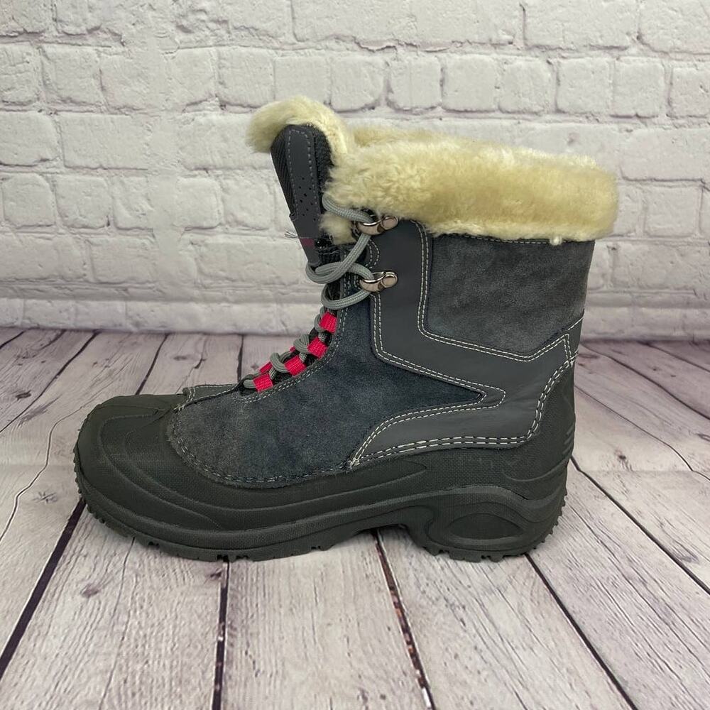 Columbia Omni-Heat Gray Pink Winter Snow Boots Girl Size 6/W Size 8 (BY1291-022) - Picture 4 of 10